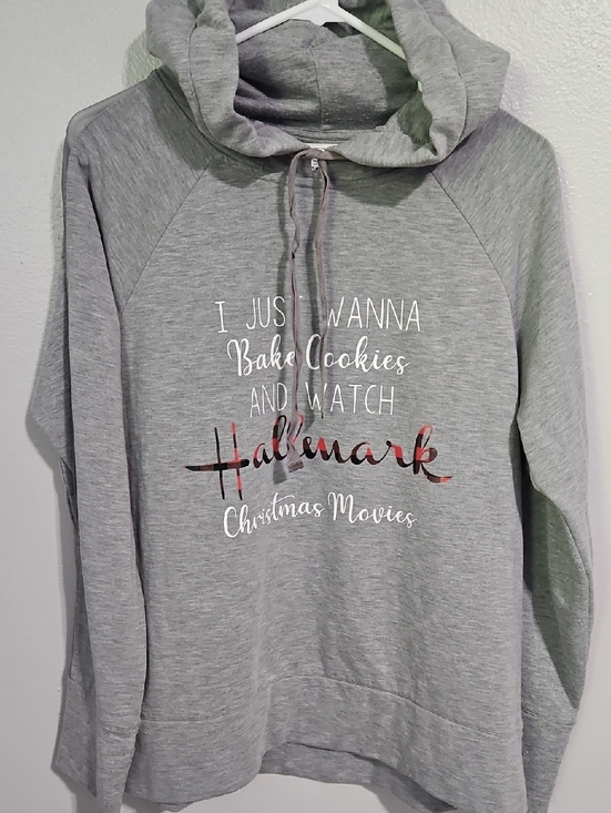 Athletic Works Tops - Hallmark Gray Holiday Hoodie